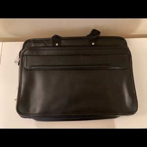 Large Black Leather Computer/Laptop Case